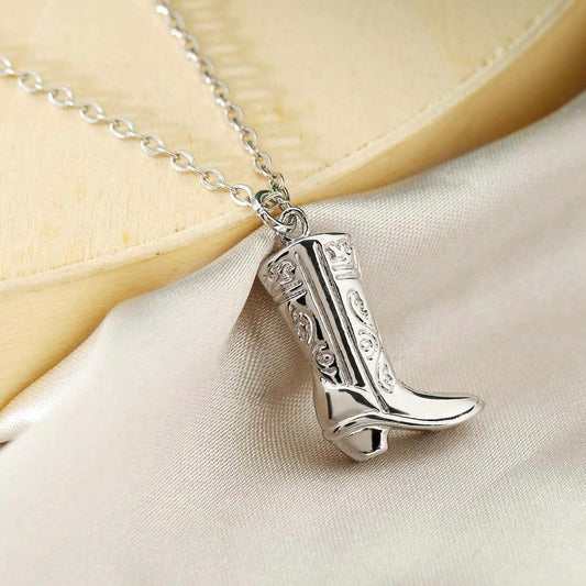 Cowboy Boot Necklace and Charm Set