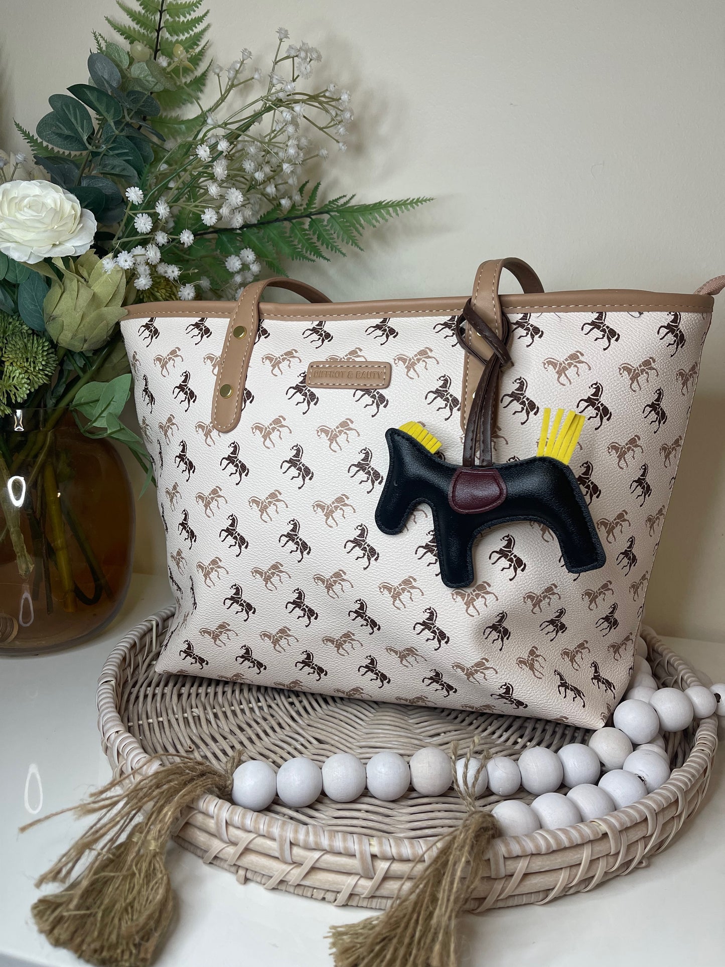 Faux Leather Horse Keyring/Bag Charm