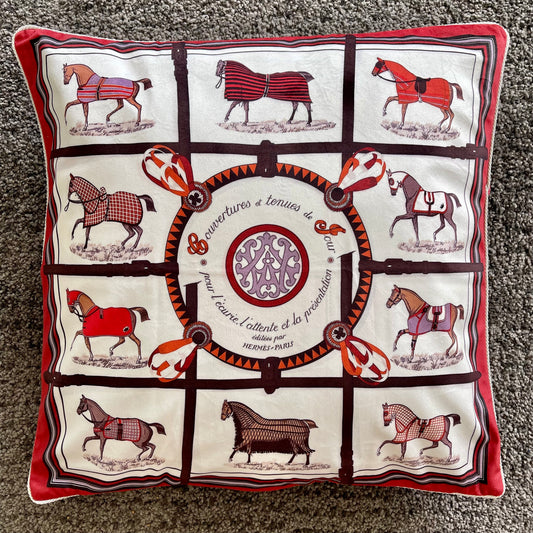 Luxury Equestrian "Multi Horse White" Cushion Cover