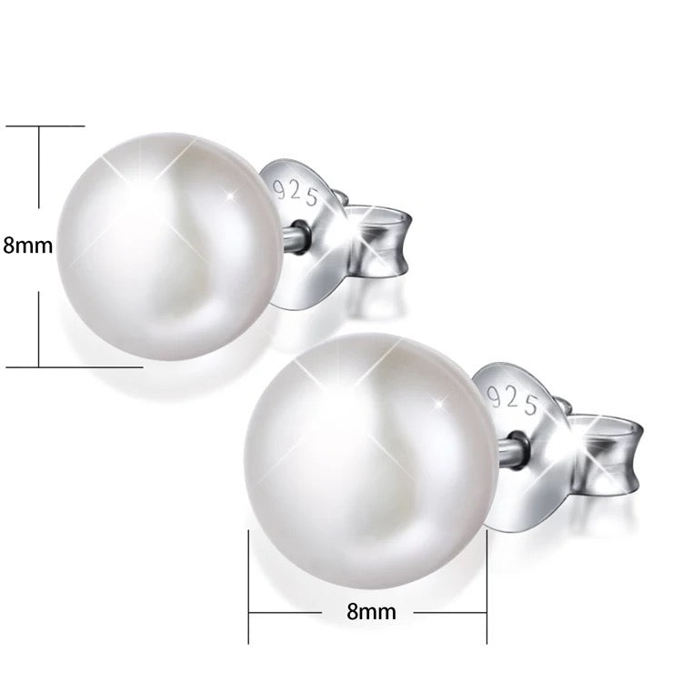 Pearl Earrings with Sterling Silver Clasp
