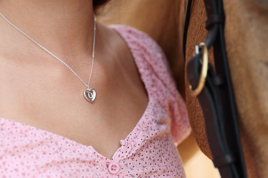 Two Hearts Sterling Silver Necklace and Charm Set
