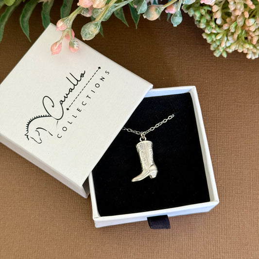 Cowboy Boot Necklace and Charm Set