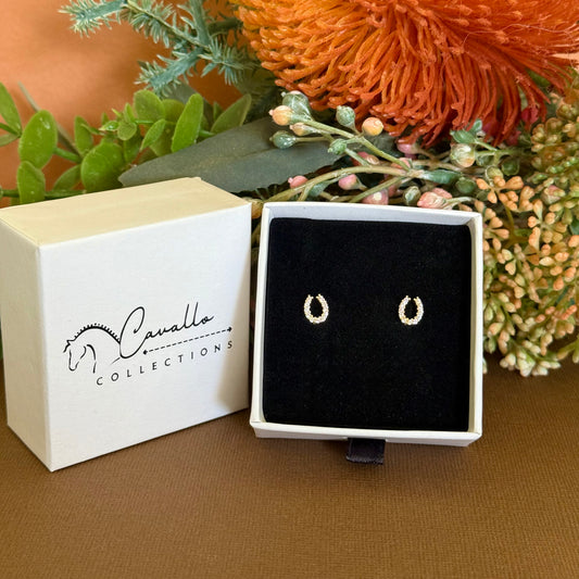 Mini Horseshoe Cubic Zirconia Studs