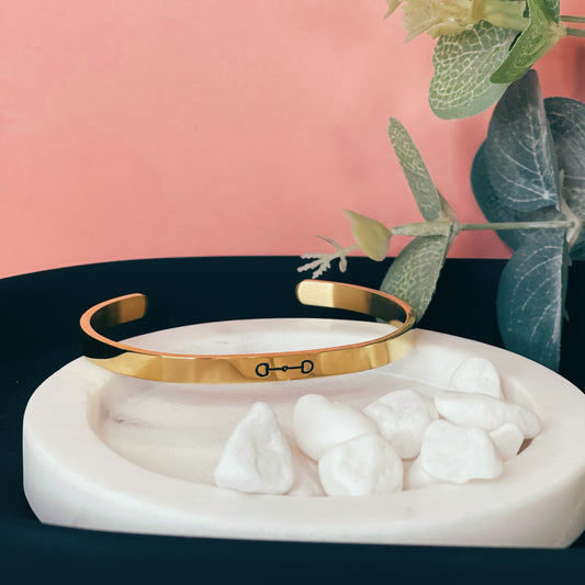 Snaffle Bit Adjustable Cuff - GOLD