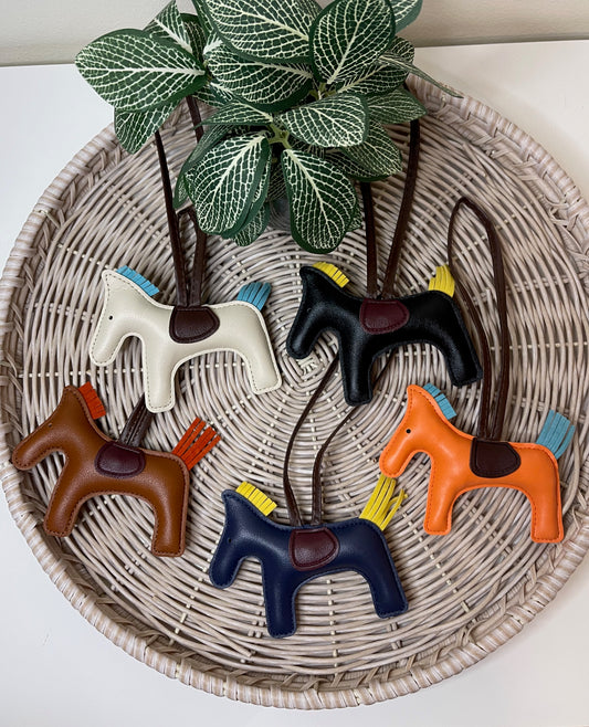 Faux Leather Horse Keyring/Bag Charm