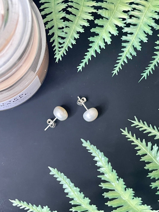 Pearl Earrings with Sterling Silver Clasp